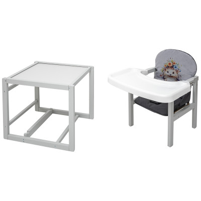 Babyroom Пеппі-250 - стільчик-трансформер (їжачок, квіти) • Grey / Graphite