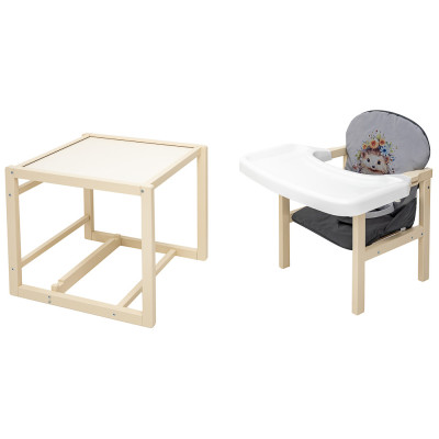 Babyroom Пеппі-260 - стільчик-трансформер (їжачок, квіти) • Ivory Grey / Graphite Babyroom Пеппі-260 - стільчик-трансформер (їжачок, квіти) • Ivory Grey / Graphite