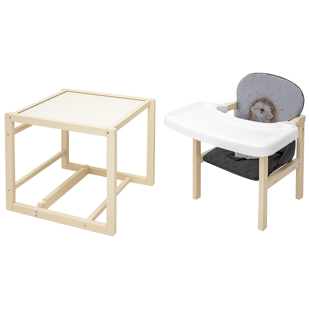 Babyroom Пеппі-260 - стільчик-трансформер (їжачок, серця) • Ivory Grey / Graphite