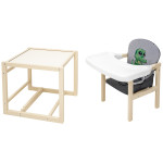 Babyroom Пеппі-260 - стільчик-трансформер (крокодил) • Ivory Grey / Graphite Babyroom Пеппі-260 - стільчик-трансформер (крокодил) • Ivory Grey / Graphite