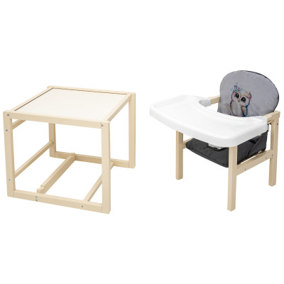 Babyroom Пеппи-260 - стульчик-трансформер (сова) • Ivory Grey / Graphite