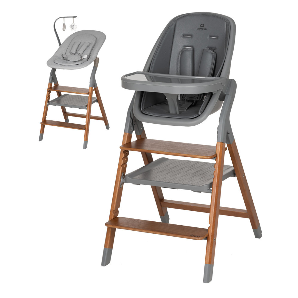 Carrello Ergo CRL-16701 - стільчик для годування, шезлонг для немовля, навчальна вежа до 75 кг, дитячий стільчик (дуга з м’якими іграшками, регульована підніжка) • Night Grey Carrello Ergo CRL-16701 - стільчик для годування, шезлонг для немовля, навчальна вежа до 75 кг, дитячий стільчик (дуга з м’якими іграшками, регульована підніжка) • Night Grey