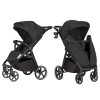 Carrello Bravo SL 2025 Deluxe CRL-5520 - прогулянкова коляска з великими колесами, всесезонний візок, захист від сповзання, ручка регулюється по висоті, зручна система складання • Ink Black