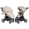 Carrello Bravo SL Deluxe CRL-5520 - прогулянкова коляска з великими колесами, всесезонний візок, захист від сповзання, ручка регулюється по висоті, зручна система складання • Shale Beige
