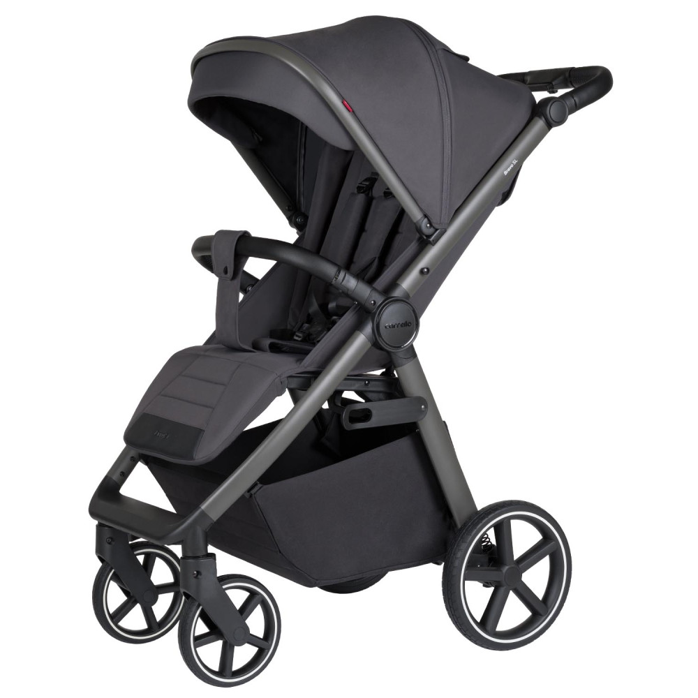 Carrello Bravo SL 2025 Deluxe CRL-5520 - прогулянкова коляска з великими колесами, всесезонний візок, захист від сповзання, ручка регулюється по висоті, зручна система складання • Thunder Grey