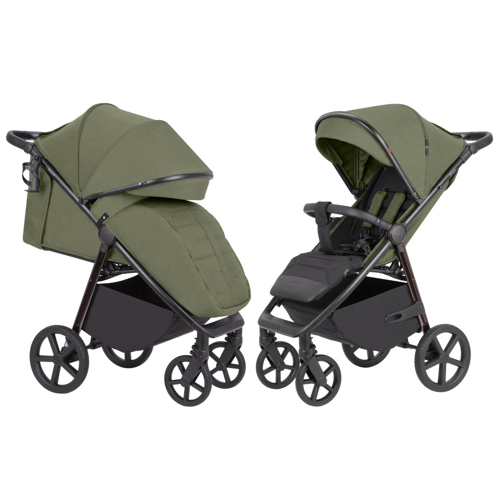 Carrello Bravo Plus CRL-5515 - прогулянкова коляска з великими колесами, всесезонний візок • Midnight Green