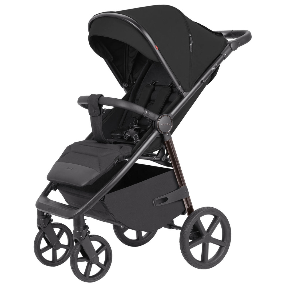 Carrello Bravo Plus CRL-5515 - прогулянкова коляска з великими колесами, всесезонний візок • Pure Black Carrello Bravo Plus CRL-5515 - прогулянкова коляска з великими колесами, всесезонний візок • Pure Black