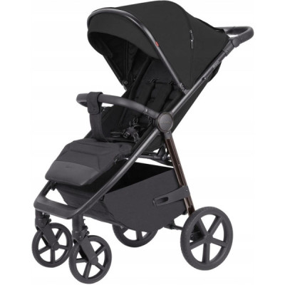 Carrello Bravo Plus CRL-5515 - прогулянкова коляска з великими колесами, всесезонний візок • Pure Black