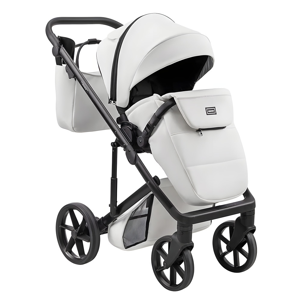 Adamex Dolce Eco - детская коляска 2 в 1, многофункциональная коляска для новорожденных, дополнительная вентиляция, мягкая амортизация • White Adamex Dolce Eco - детская коляска 2 в 1, многофункциональная коляска для новорожденных, дополнительная вентиляция, мягкая амортизация • White