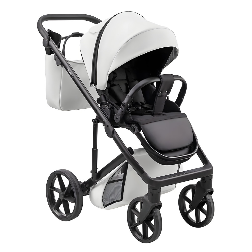 Adamex Dolce Eco - детская коляска 2 в 1, многофункциональная коляска для новорожденных, дополнительная вентиляция, мягкая амортизация • White Adamex Dolce Eco - детская коляска 2 в 1, многофункциональная коляска для новорожденных, дополнительная вентиляция, мягкая амортизация • White