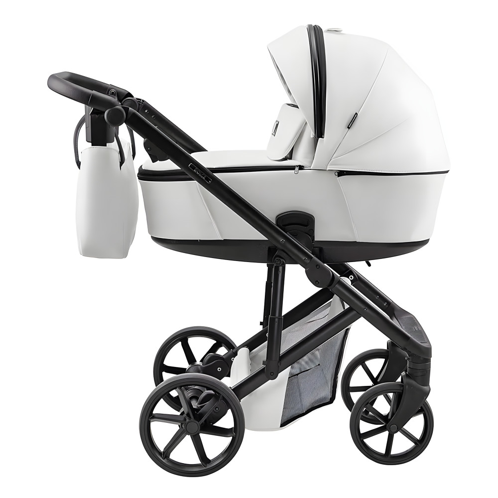 Adamex Dolce Eco - детская коляска 2 в 1, многофункциональная коляска для новорожденных, дополнительная вентиляция, мягкая амортизация • White Adamex Dolce Eco - детская коляска 2 в 1, многофункциональная коляска для новорожденных, дополнительная вентиляция, мягкая амортизация • White