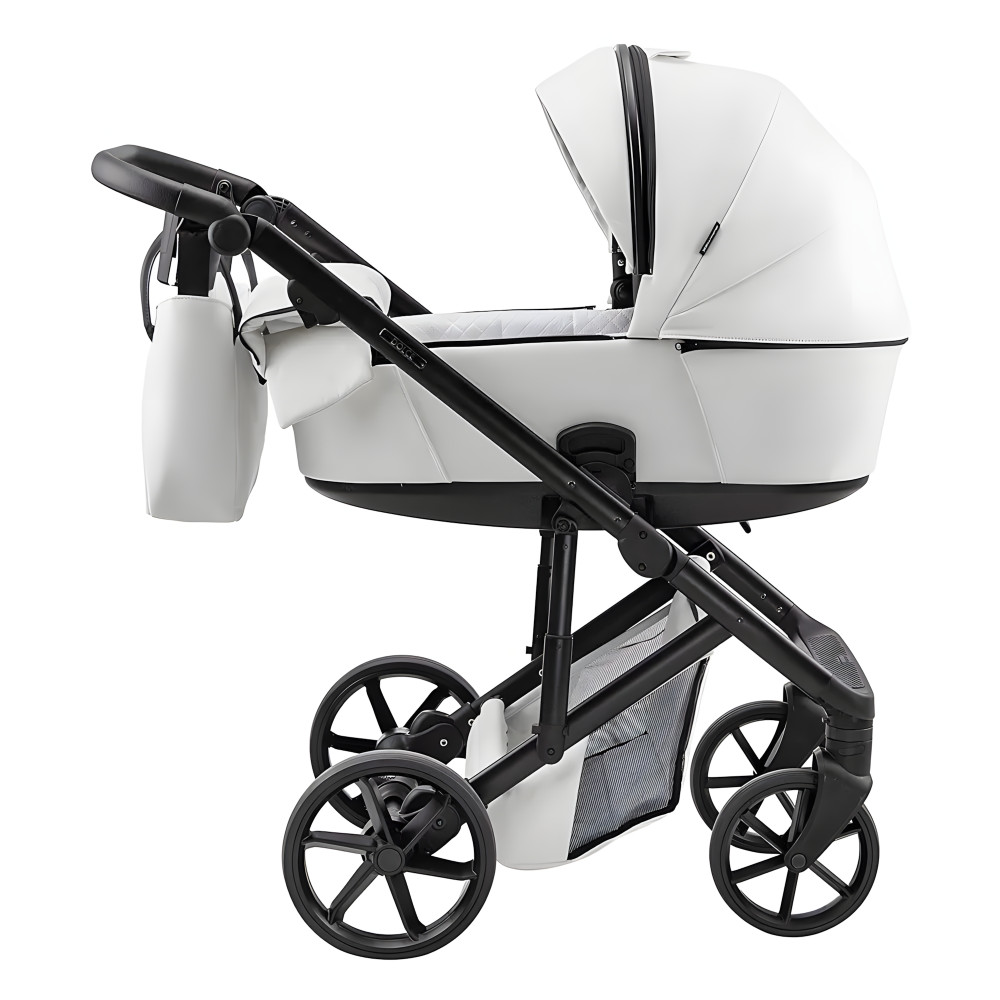 Adamex Dolce Eco - детская коляска 2 в 1, многофункциональная коляска для новорожденных, дополнительная вентиляция, мягкая амортизация • White Adamex Dolce Eco - детская коляска 2 в 1, многофункциональная коляска для новорожденных, дополнительная вентиляция, мягкая амортизация • White