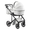 Adamex Dolce Eco - детская коляска 2 в 1, многофункциональная коляска для новорожденных, дополнительная вентиляция, мягкая амортизация • White