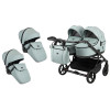 Adamex Leo Duo Eco - детская коляска для двойни, универсальная коляска 2 в 1 для двойни и погодок, независимая регулировка прогулочных блоков • Jade (SA-20)