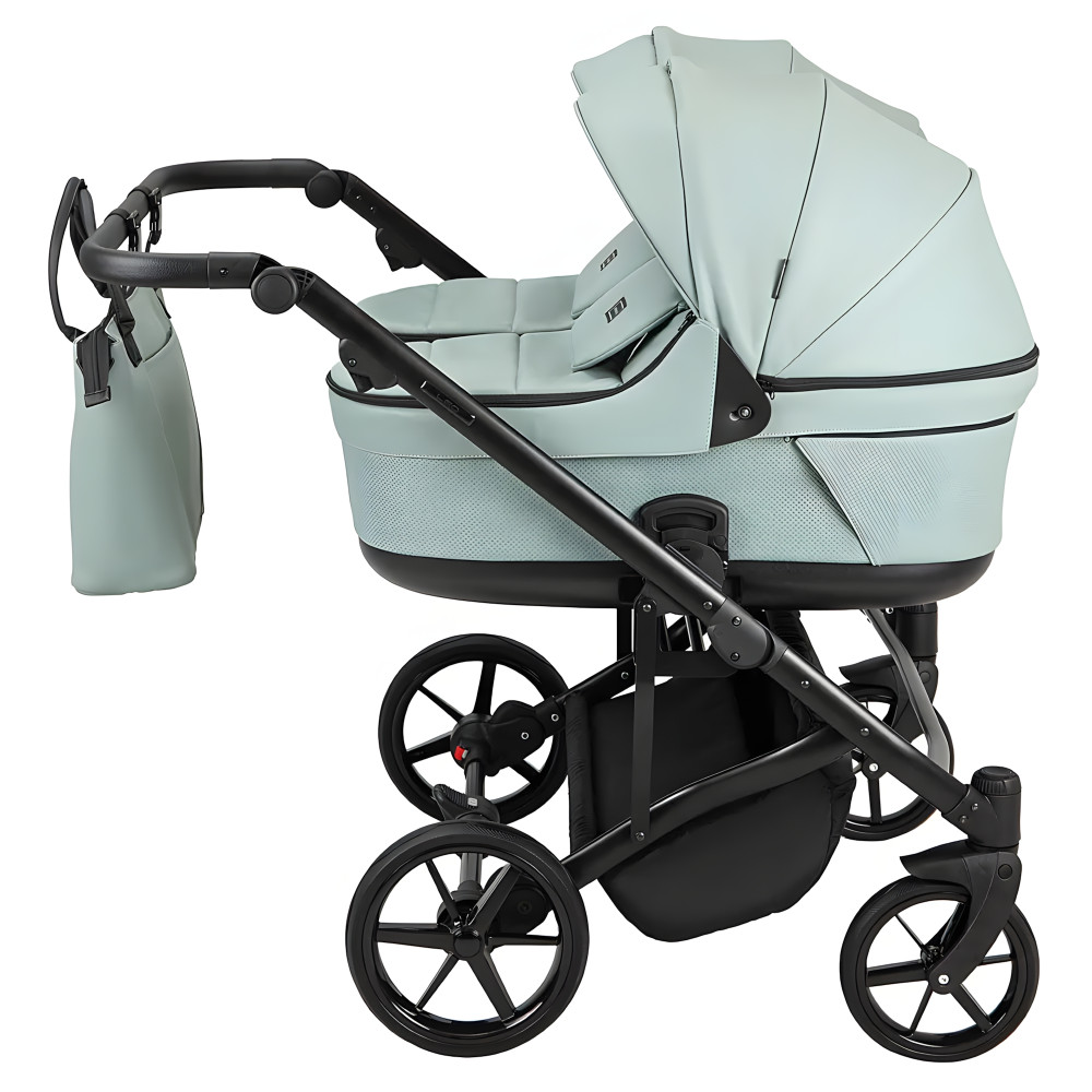 Adamex Leo Duo Eco - детская коляска для двойни, универсальная коляска 2 в 1 для двойни и погодок, независимая регулировка прогулочных блоков • Jade (SA-20)