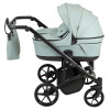 Adamex Leo Duo Eco - детская коляска для двойни, универсальная коляска 2 в 1 для двойни и погодок, независимая регулировка прогулочных блоков • Jade (SA-20)