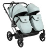 Adamex Leo Duo Eco - детская коляска для двойни, универсальная коляска 2 в 1 для двойни и погодок, независимая регулировка прогулочных блоков • Jade (SA-20)