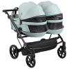 Adamex Leo Duo Eco - детская коляска для двойни, универсальная коляска 2 в 1 для двойни и погодок, независимая регулировка прогулочных блоков • Jade (SA-20)