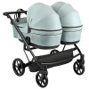 Adamex Leo Duo Eco - детская коляска для двойни, универсальная коляска 2 в 1 для двойни и погодок, независимая регулировка прогулочных блоков • Jade (SA-20)