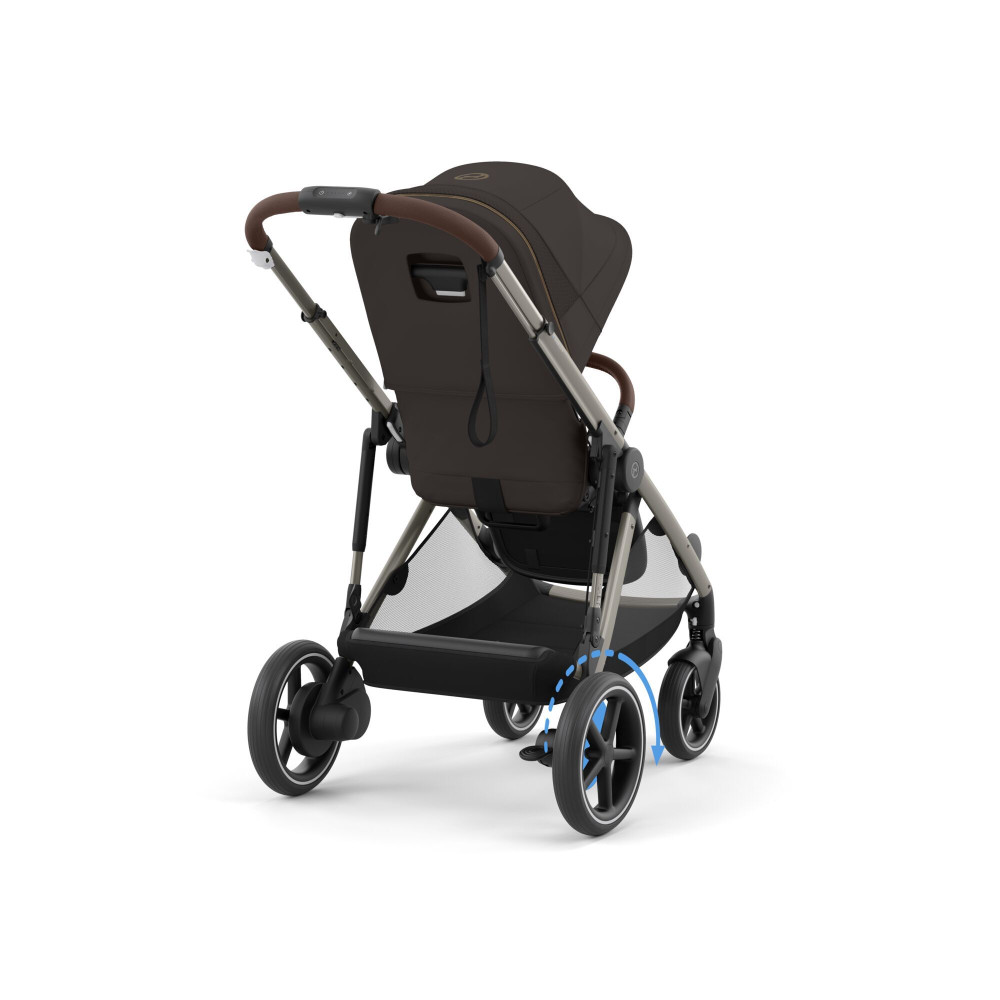 Cybex eGazelle S - прогулочная коляска с электроприводом, автоматическим покачиванием, 20+ конфигураций, плавный и комфортный ход • Taupe Frame Chocolate Brown