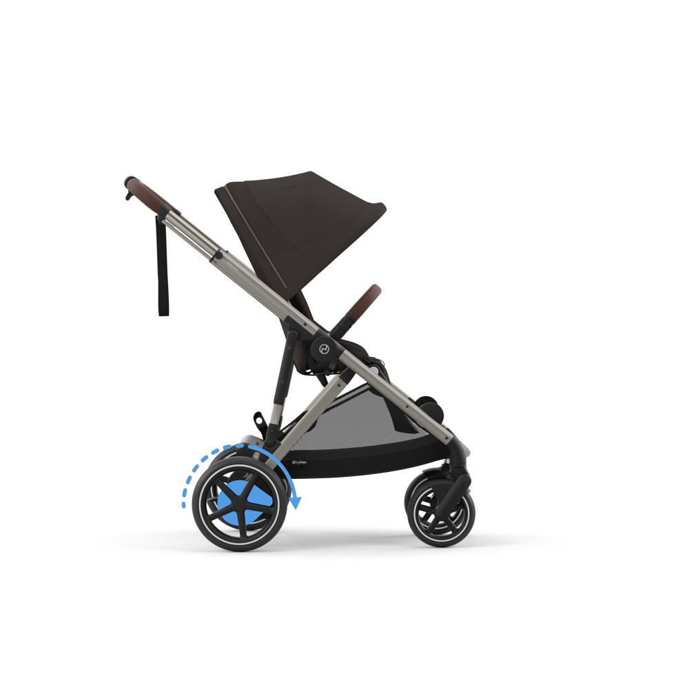 Cybex eGazelle S - прогулочная коляска с электроприводом, автоматическим покачиванием, 20+ конфигураций, плавный и комфортный ход • Taupe Frame Chocolate Brown