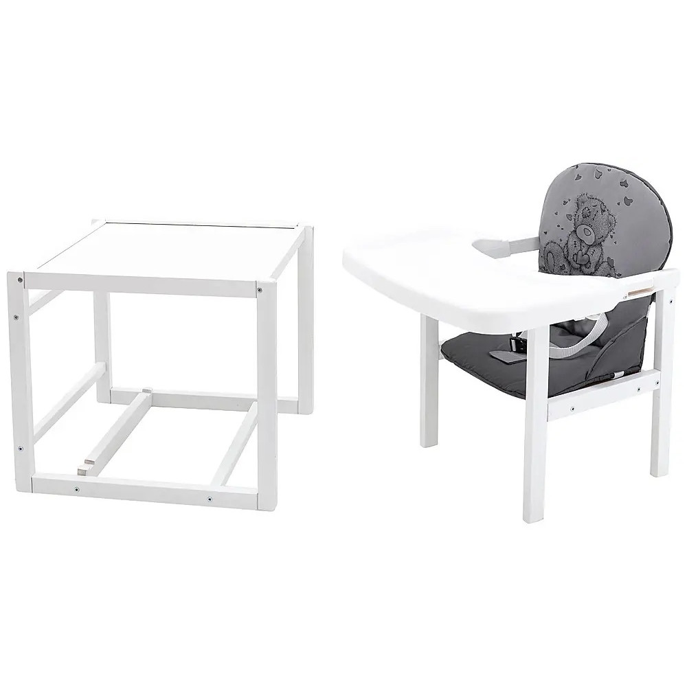 Стульчик-трансформер Babyroom Винни-240 белый серый / графит мишка с сердцем (626040)