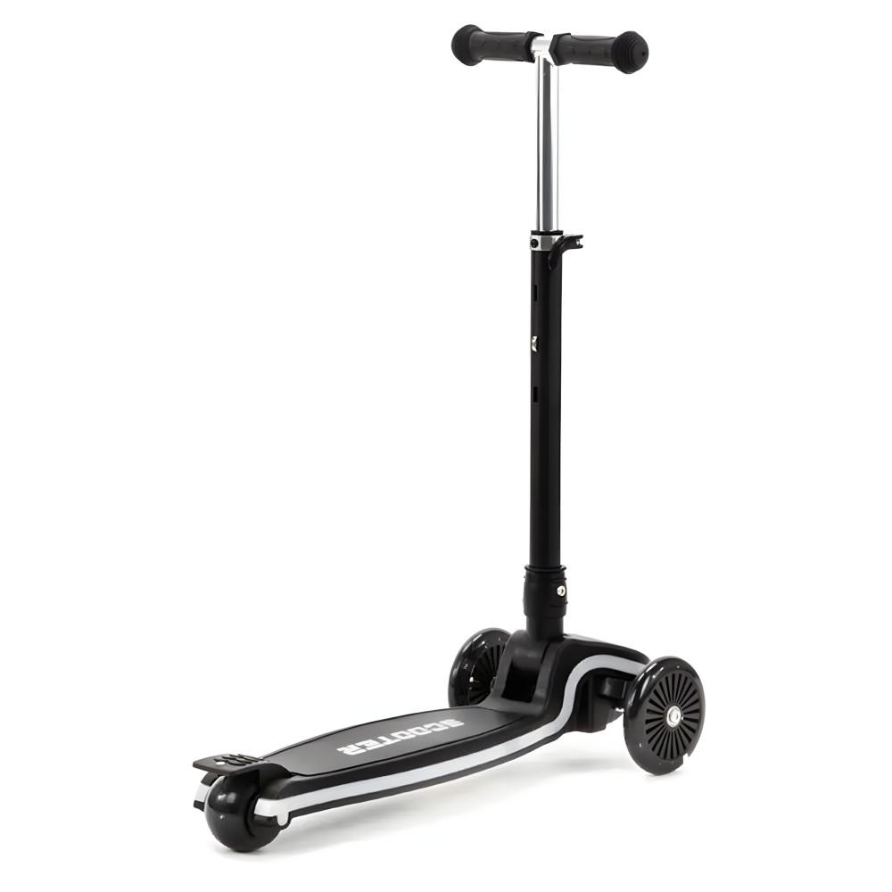 Adamex Scooter - детский 3-колесный самокат с Led подсветкой • Black