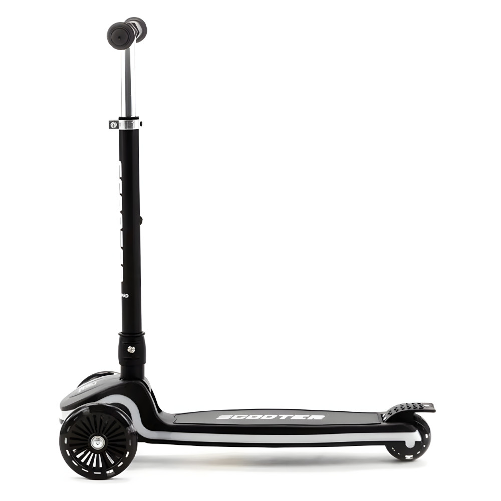 Adamex Scooter - детский 3-колесный самокат с Led подсветкой • Black