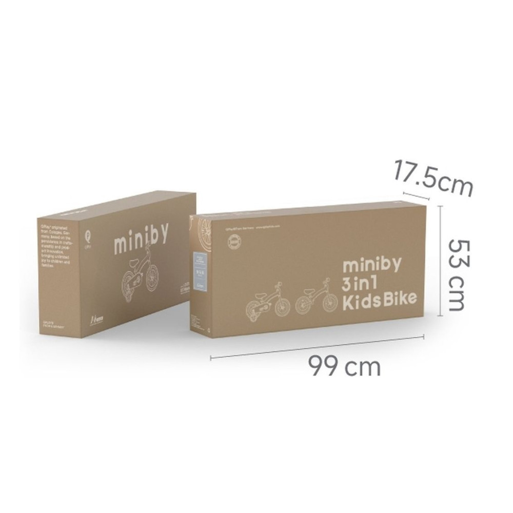 Qplay Miniby 3в1/14" - дитячий велосипед-біговел 3 в 1 • Grey-Green Qplay Miniby 3в1/14" - дитячий велосипед-біговел 3 в 1 • Grey-Green