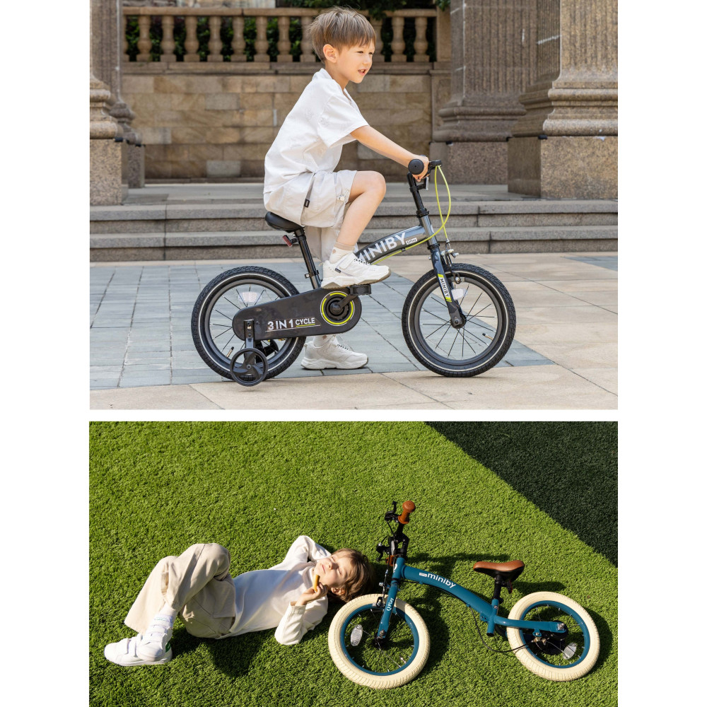 Qplay Miniby 3в1/14" - дитячий велосипед-біговел 3 в 1 • New Pink Qplay Miniby 3в1/14" - дитячий велосипед-біговел 3 в 1 • New Pink