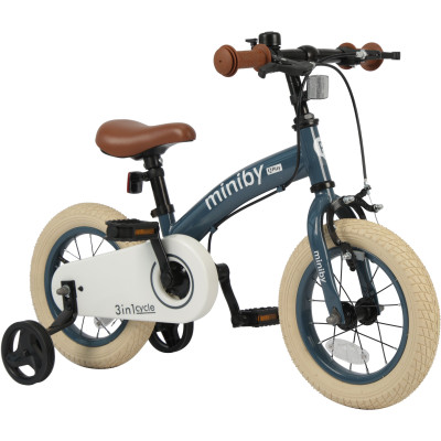 Qplay Miniby 3в1/12" - дитячий велосипед-біговел 3в1, сталева рама • Grey-Blue Qplay Miniby 3в1/12" - дитячий велосипед-біговел 3в1, сталева рама • Grey-Blue