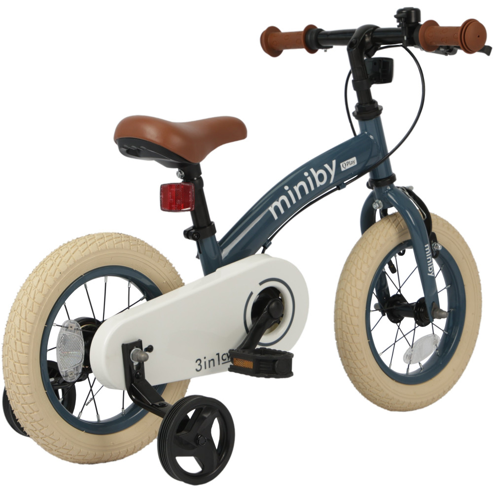 Qplay Miniby 3в1/12" - дитячий велосипед-біговел 3в1, сталева рама • Grey-Blue Qplay Miniby 3в1/12" - дитячий велосипед-біговел 3в1, сталева рама • Grey-Blue