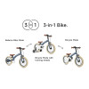 Qplay Miniby 3в1/12" - дитячий велосипед-біговел 3в1, сталева рама • Grey-Blue