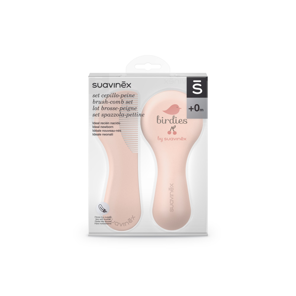 Набор детских гребешков Suavinex Birdies, розовый, 2 шт (403062) Набор детских гребешков Suavinex Birdies, розовый, 2 шт (403062)