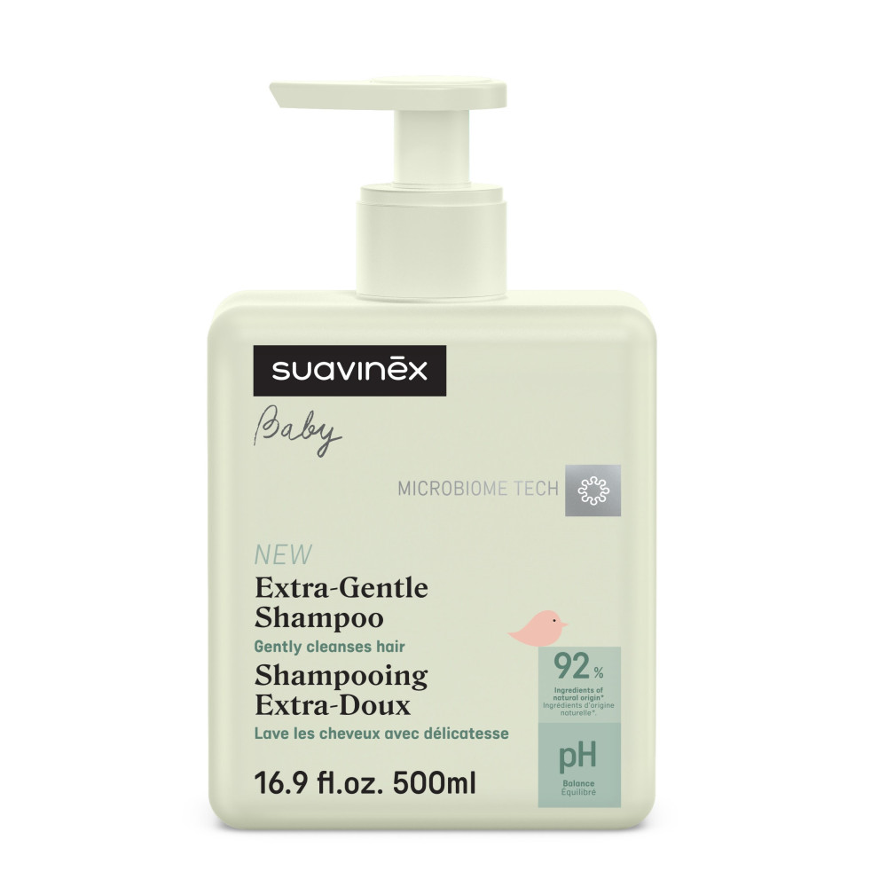 Suavinex Baby Extra-Gental Shampoo -  детский экстранежный шампунь, подходит для младенцев с первых дней жизни • 500 мл