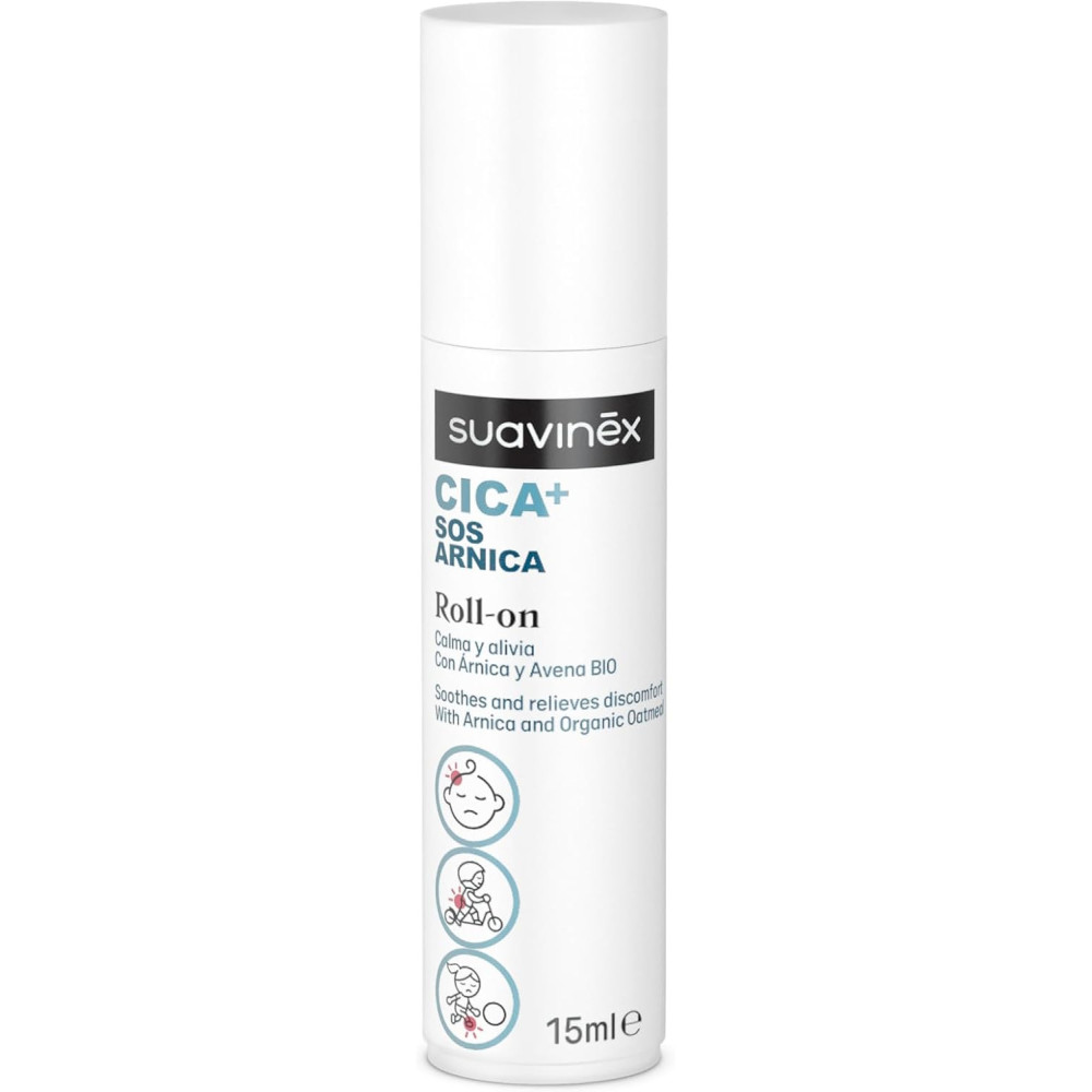 Suavinex CICA+ SOS Arnica - успокаивающий роликовый бальзам с арникой, от 3 месяцев • 15 мл Suavinex CICA+ SOS Arnica - успокаивающий роликовый бальзам с арникой, от 3 месяцев • 15 мл