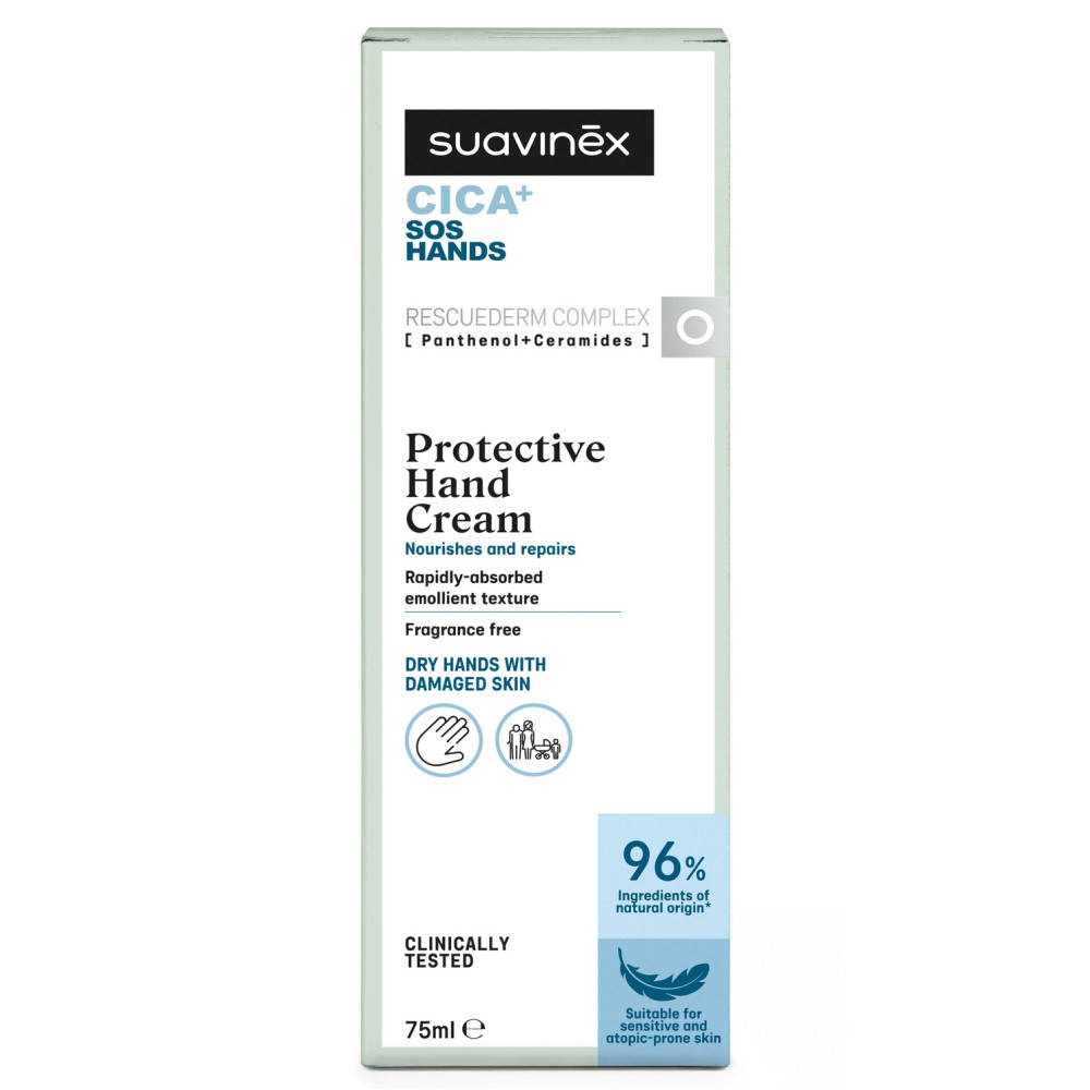 Suavinex CICA+ SOS HANDS Protective Hand Cream - крем для рук для сухой или поврежденной кожи, для всей семьи • 75 мл Suavinex CICA+ SOS HANDS Protective Hand Cream - крем для рук для сухой или поврежденной кожи, для всей семьи • 75 мл