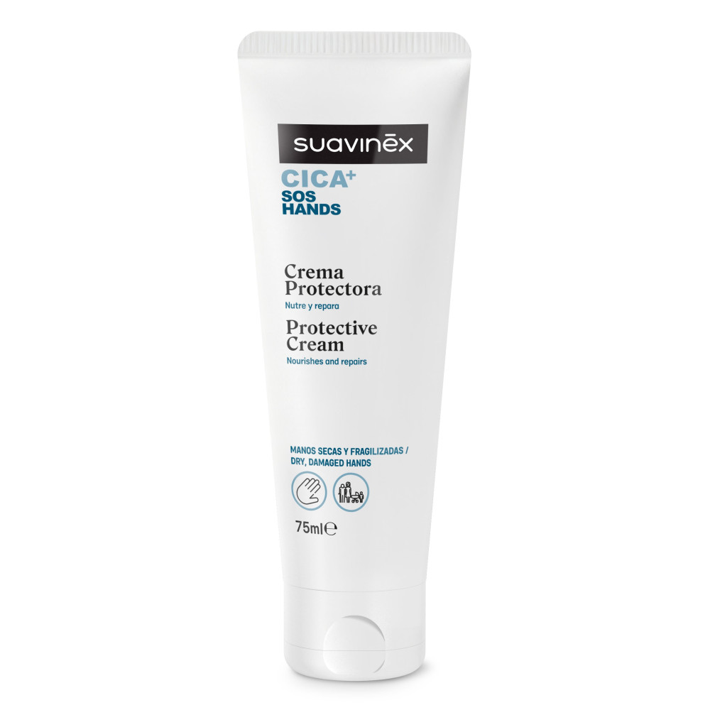 Suavinex CICA+ SOS HANDS Protective Hand Cream - крем для рук для сухой или поврежденной кожи, для всей семьи • 75 мл