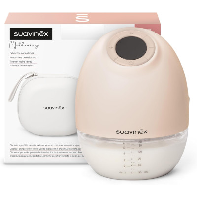 Suavinex Mothering Hands-free Breast Pump - електричний портативний молоковідсмоктувач hands-free, з резервуаром на 180 мл • White