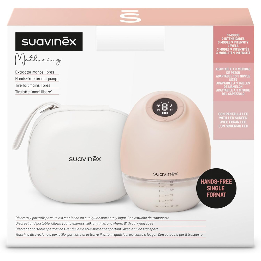 Suavinex Mothering Hands-free Breast Pump - електричний портативний молоковідсмоктувач hands-free, з резервуаром на 180 мл • White Suavinex Mothering Hands-free Breast Pump - електричний портативний молоковідсмоктувач hands-free, з резервуаром на 180 мл • White