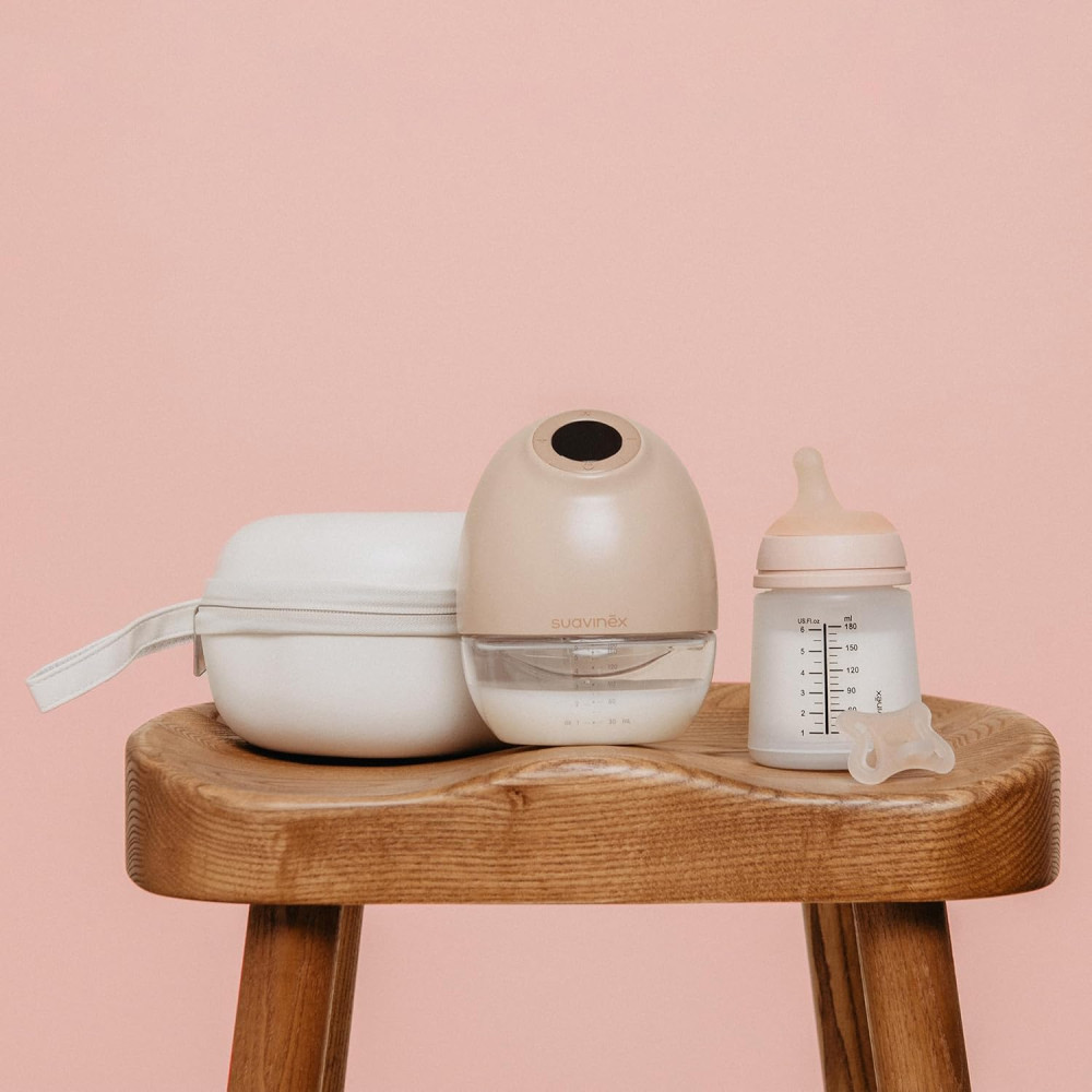 Suavinex Mothering Hands-free Breast Pump - електричний портативний молоковідсмоктувач hands-free, з резервуаром на 180 мл • White Suavinex Mothering Hands-free Breast Pump - електричний портативний молоковідсмоктувач hands-free, з резервуаром на 180 мл • White