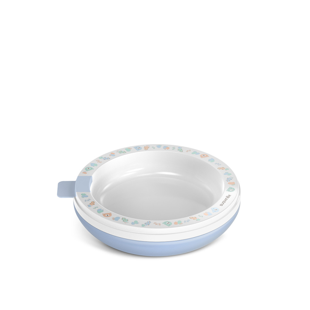 Suavinex Wild Free Warm Plate SET - набір дитячого посуду для годування з термотарілкою, від 6 місяців • Блакитний