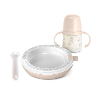 Suavinex Wild Free Warm Plate SET - набір дитячого посуду для годування з термотарілкою, від 6 місяців • Рожевий Suavinex Wild Free Warm Plate SET - набір дитячого посуду для годування з термотарілкою, від 6 місяців • Рожевий