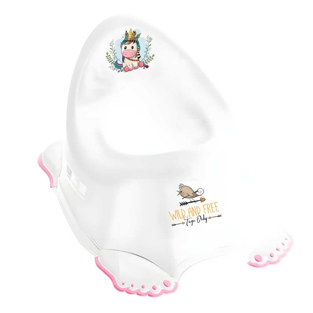 Tega Wild Free Unicorn - детский горшок с противоскользящим покрытием • White / Pink