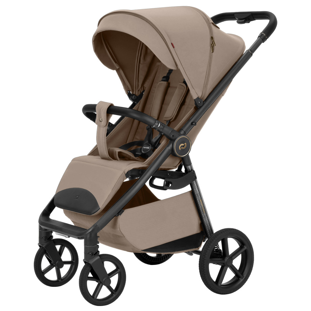 Carrello Bravo Carbon 2026 CRL-5530 - всесезонная прогулочная коляска с подсветкой (телескопическая ручка, магнитный замок ремней) • Ketch Beige