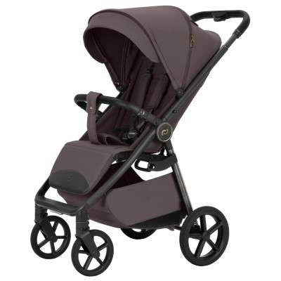 Carrello Bravo Carbon 2026 CRL-5530 - всесезонная прогулочная коляска с подсветкой (телескопическая ручка, магнитный замок ремней) • Mineral Brown