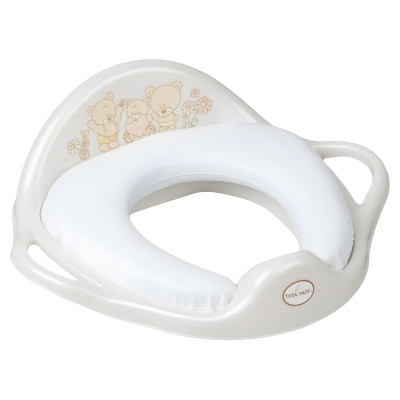 Tega Teddy Bear - детская накладка на унитаз мягкая • White Pearl Tega Teddy Bear - детская накладка на унитаз мягкая • White Pearl