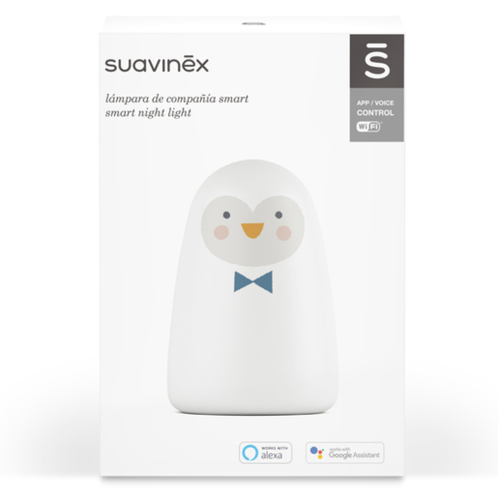 Suavinex - дитячий нічник Пінгвін, сенсорний • Білий Suavinex - дитячий нічник Пінгвін, сенсорний • Білий