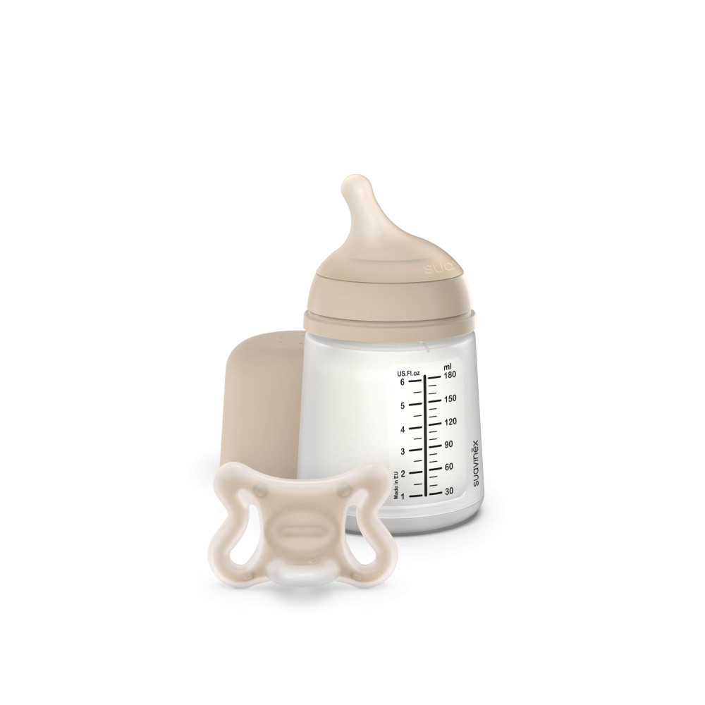Suavinex ZERO.ZERO Newborn starter SET - антиколиковый набор для кормления (бутылочка 180 мл, пустышка SX Pro MINI ), для недоношенных детей, от рождения (от -2 до 2 месяцев) • Бежевый Suavinex ZERO.ZERO Newborn starter SET - антиколиковый набор для кормления (бутылочка 180 мл, пустышка SX Pro MINI ), для недоношенных детей, от рождения (от -2 до 2 месяцев) • Бежевый