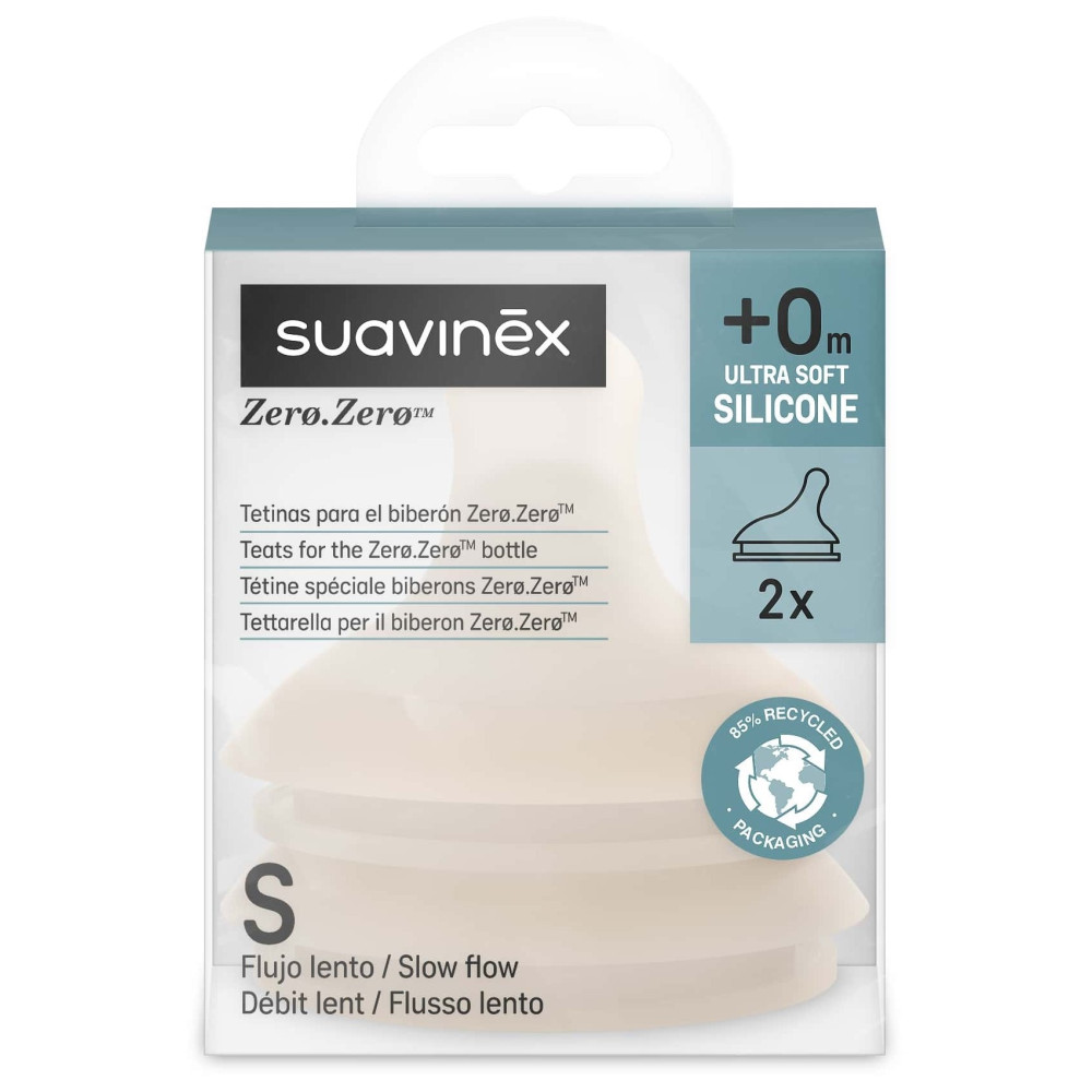 Антиколиковая соска Suavinex Zero.Zero, +0 месяцев, медленный поток S, бежевая (308449)